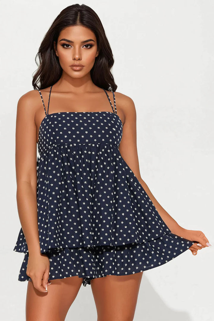 Navy Daisy Romper 