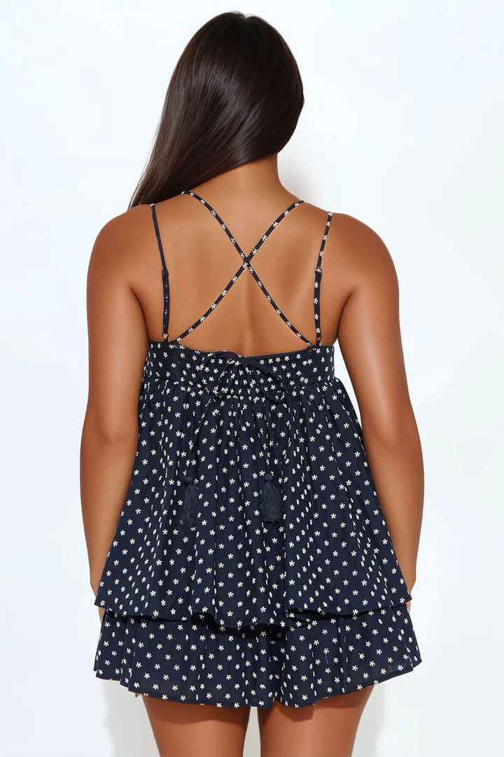 Navy Daisy Romper 