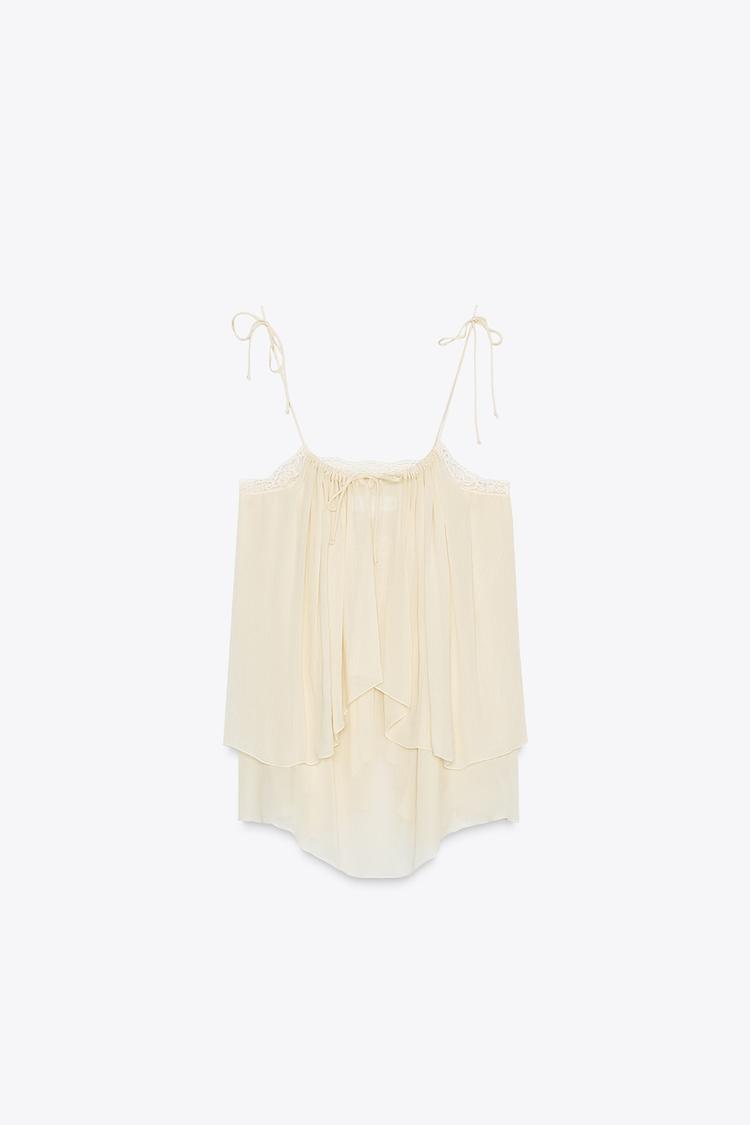SEMI-SHEER LACE TOP