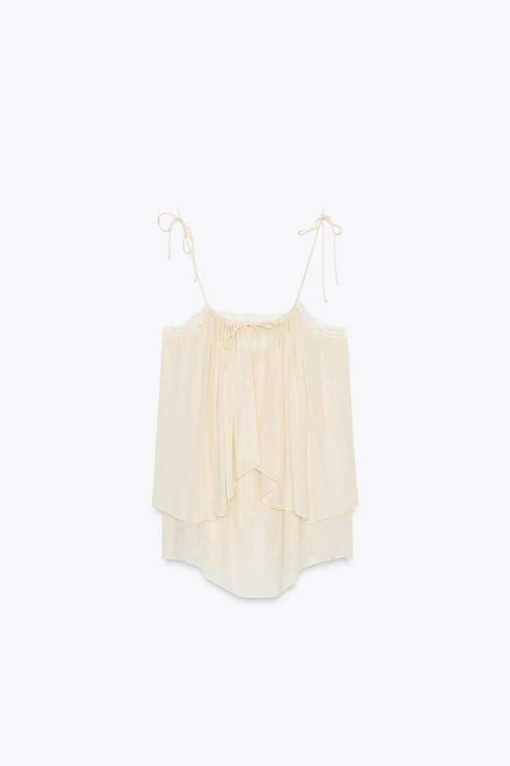 SEMI-SHEER LACE TOP