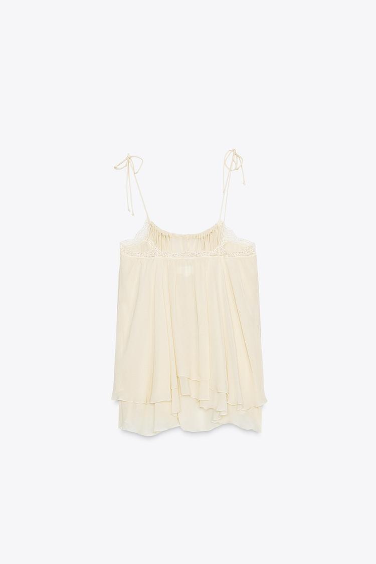 SEMI-SHEER LACE TOP