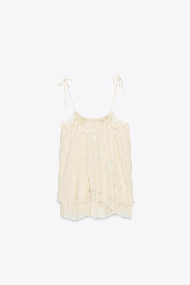 SEMI-SHEER LACE TOP