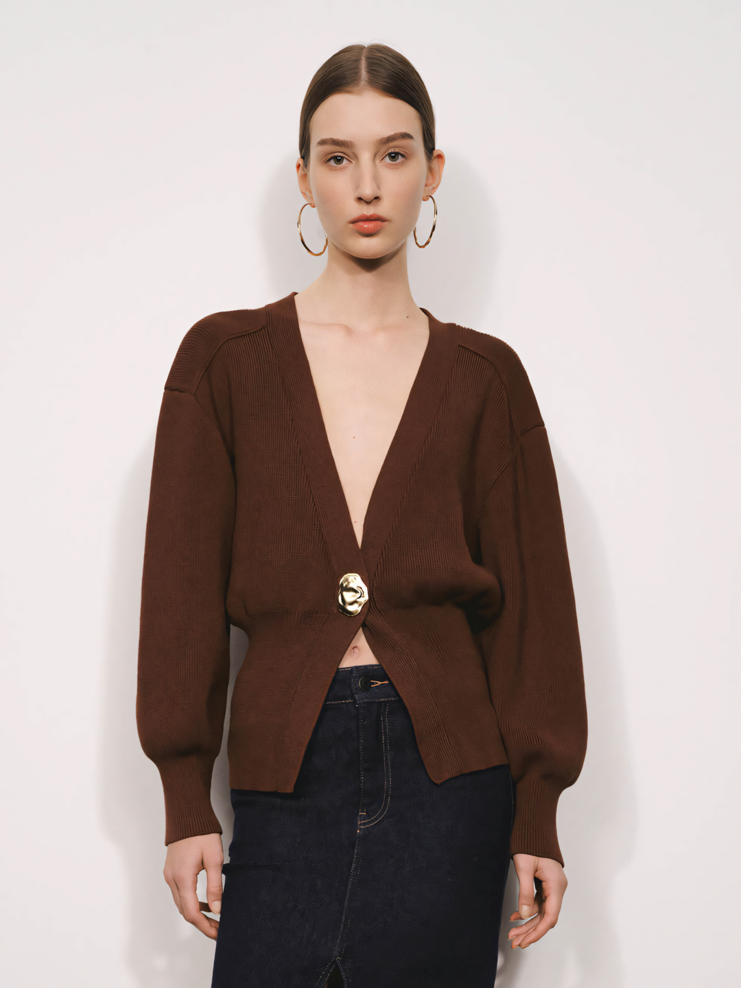 V-Neck Knitted Cardigan