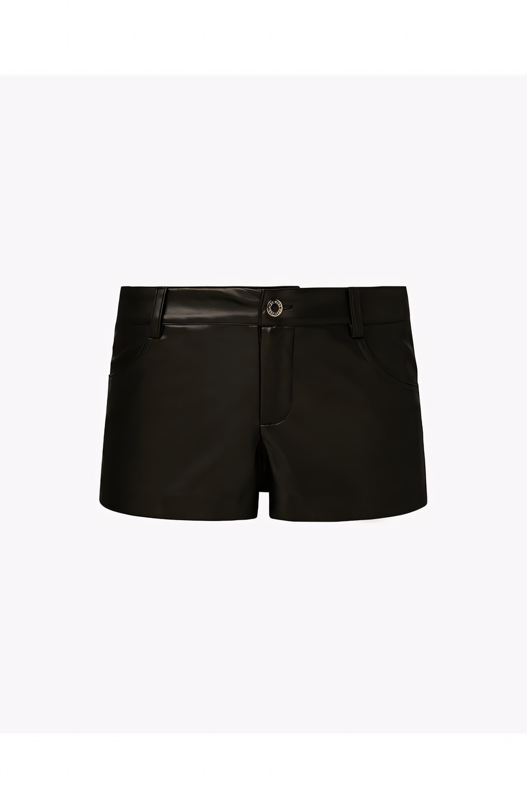Leather Denim Shorts