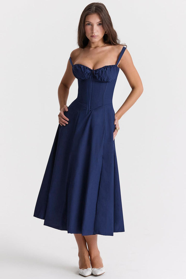 FRENCH NAVY BUSTIER SUNDRESS