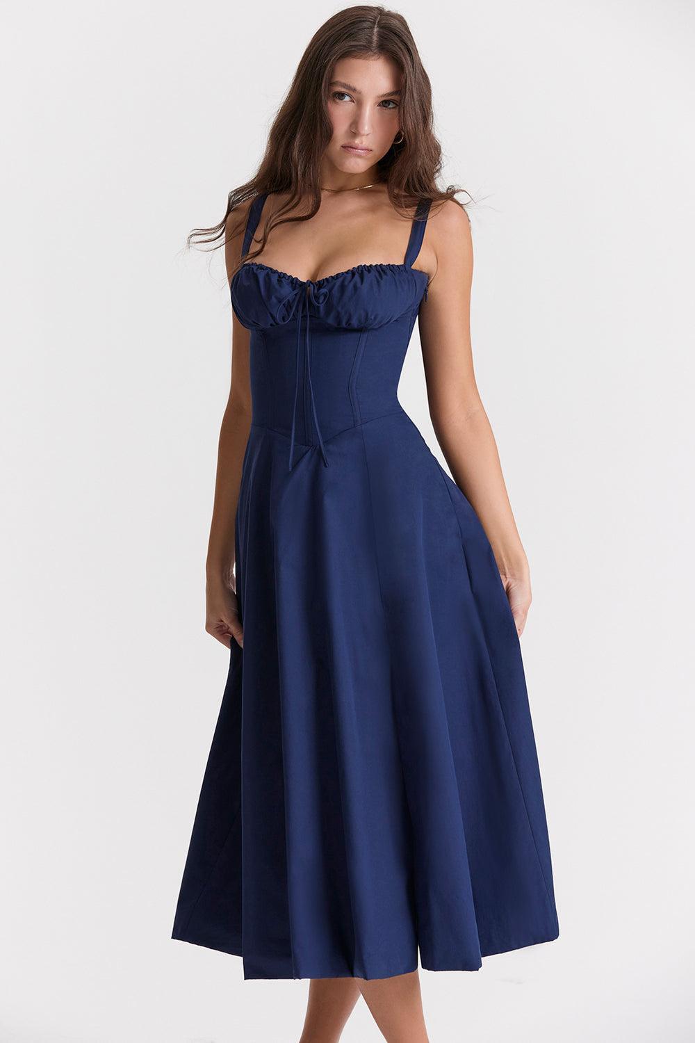 FRENCH NAVY BUSTIER SUNDRESS