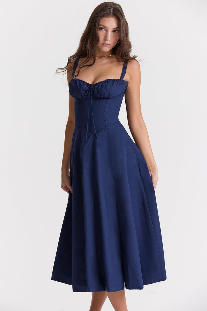 FRENCH NAVY BUSTIER SUNDRESS