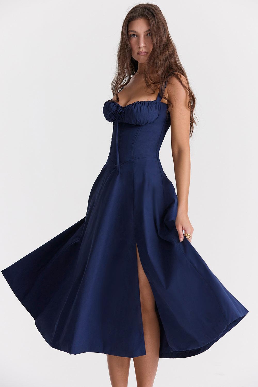 FRENCH NAVY BUSTIER SUNDRESS