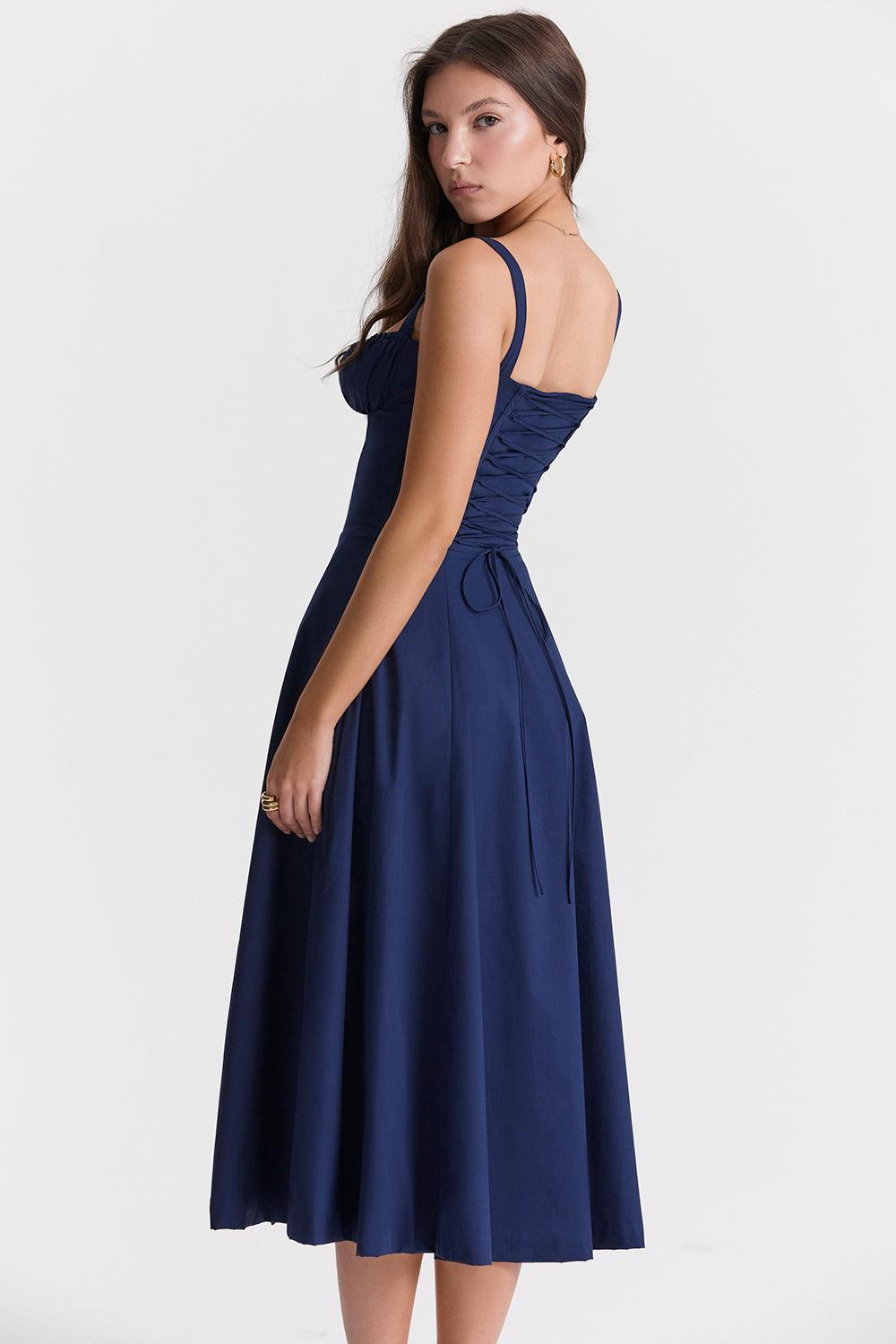 FRENCH NAVY BUSTIER SUNDRESS