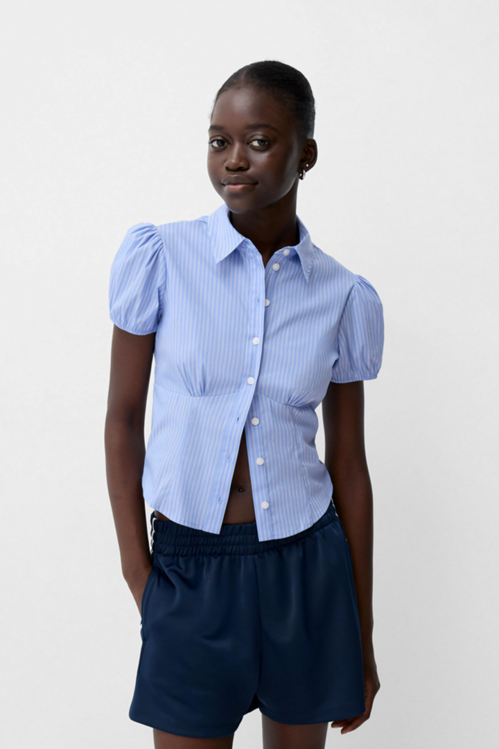 Short sleeve poplin shirt