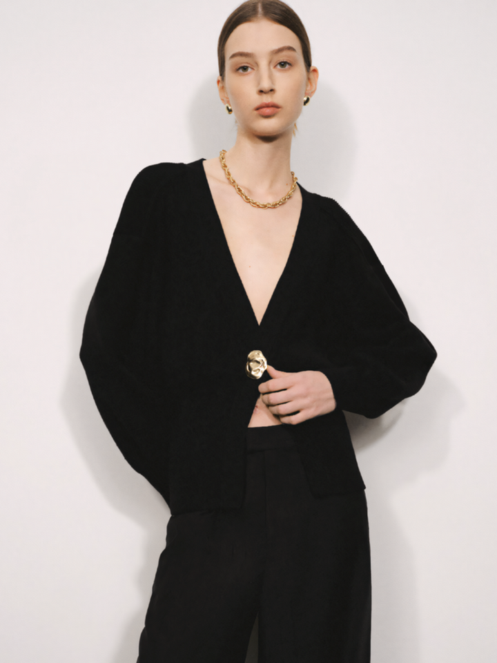 V-Neck Knitted Cardigan
