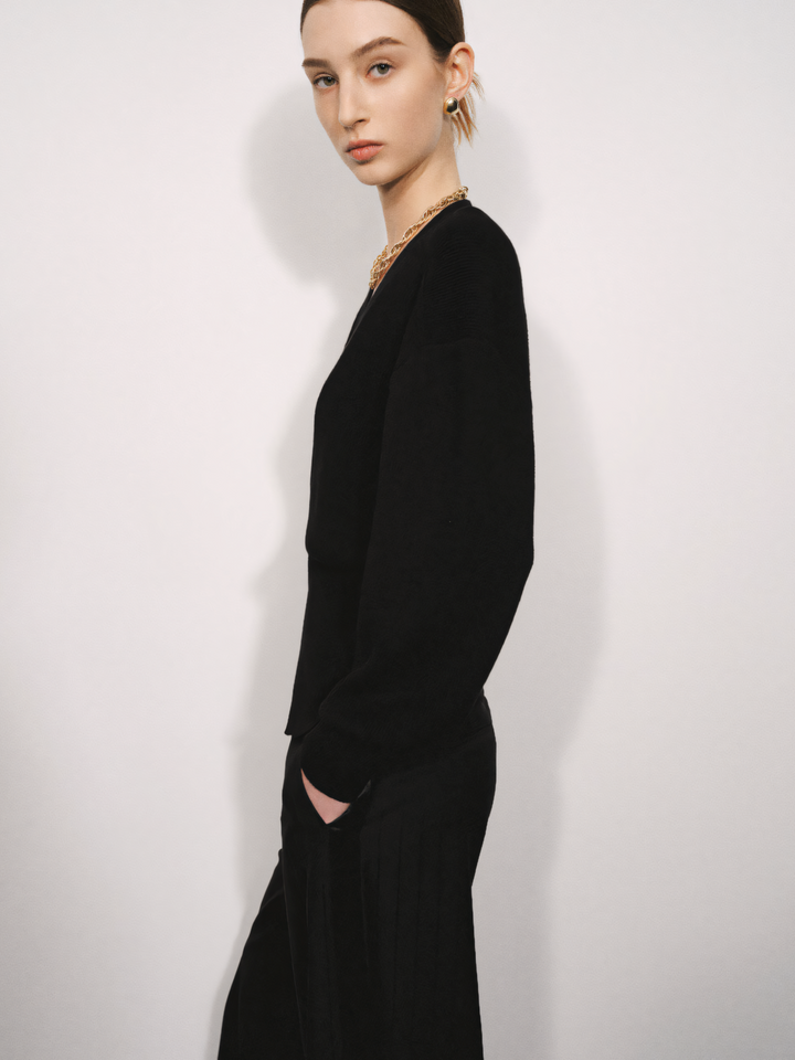 V-Neck Knitted Cardigan