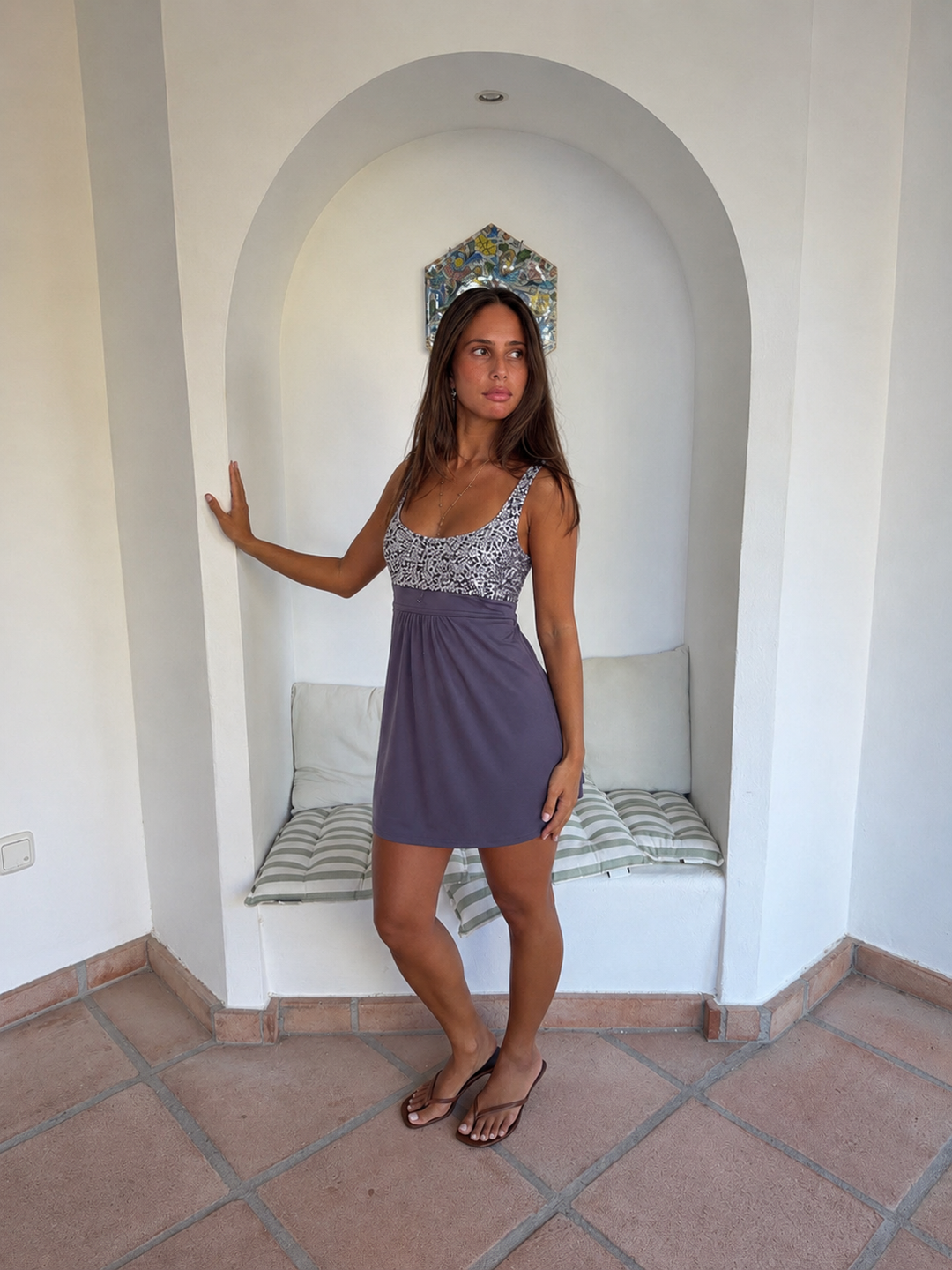 Retro Violet Mini Dress