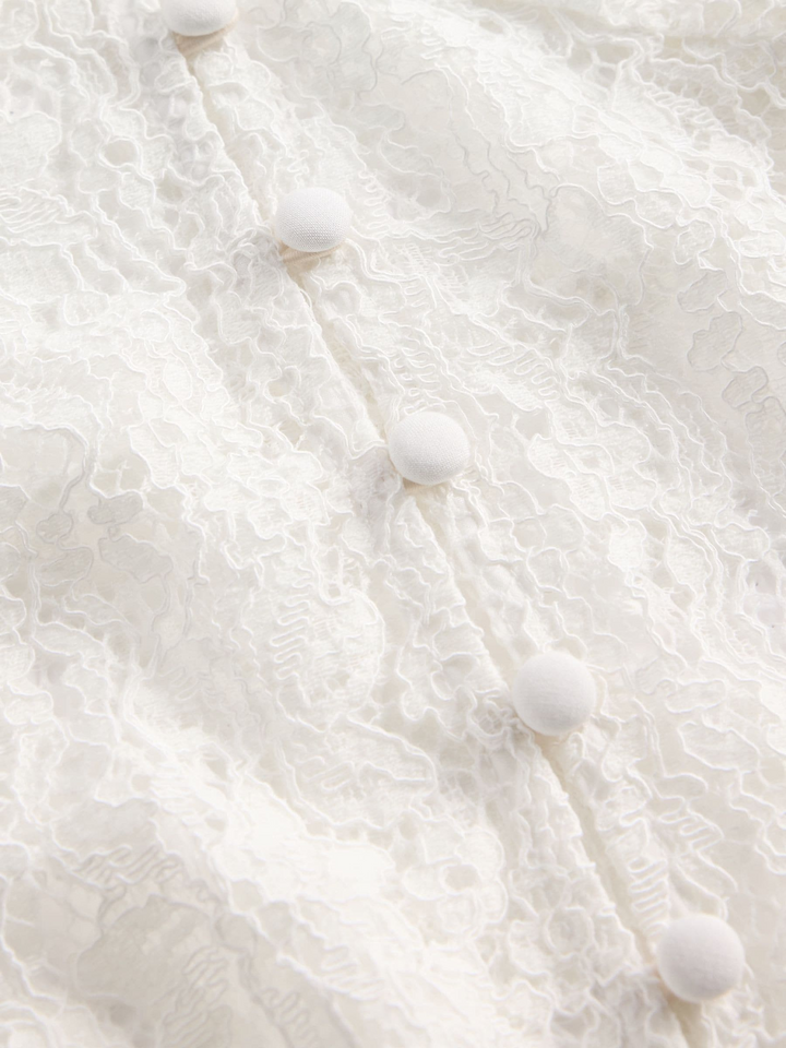 Petal Lace V‑Neck Top
