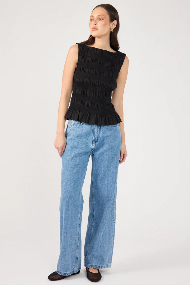High Neck Top Black