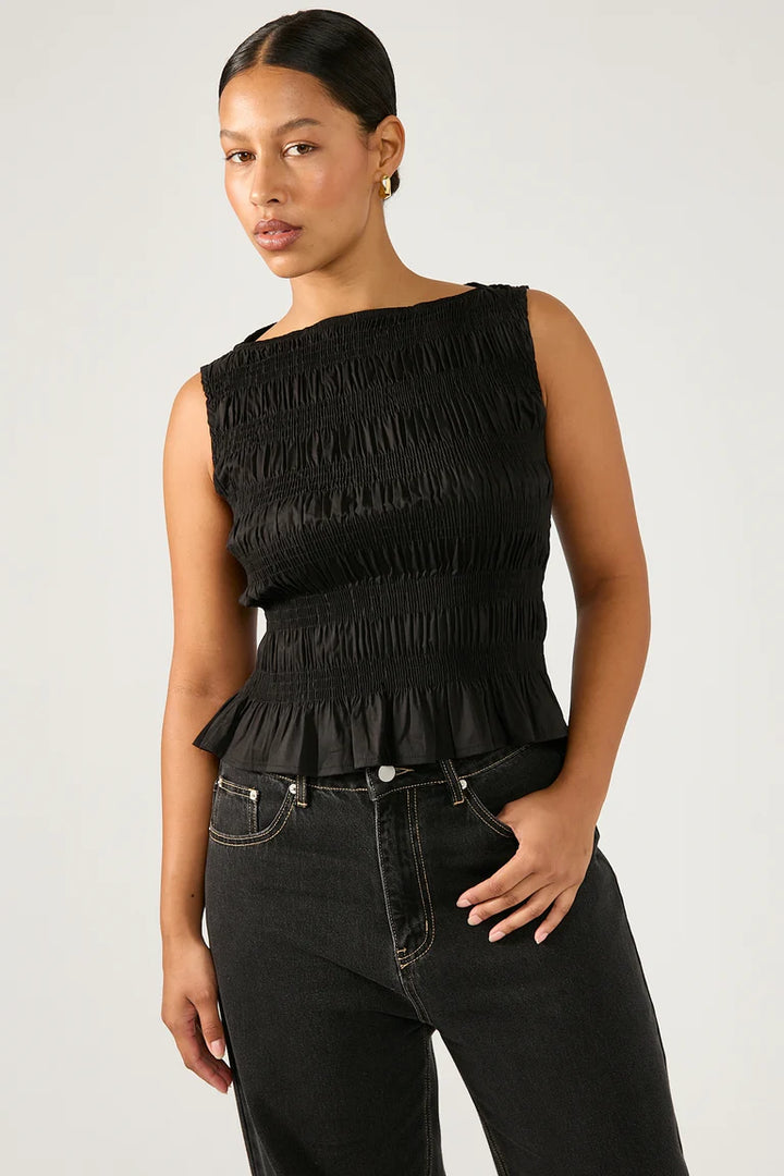High Neck Top Black
