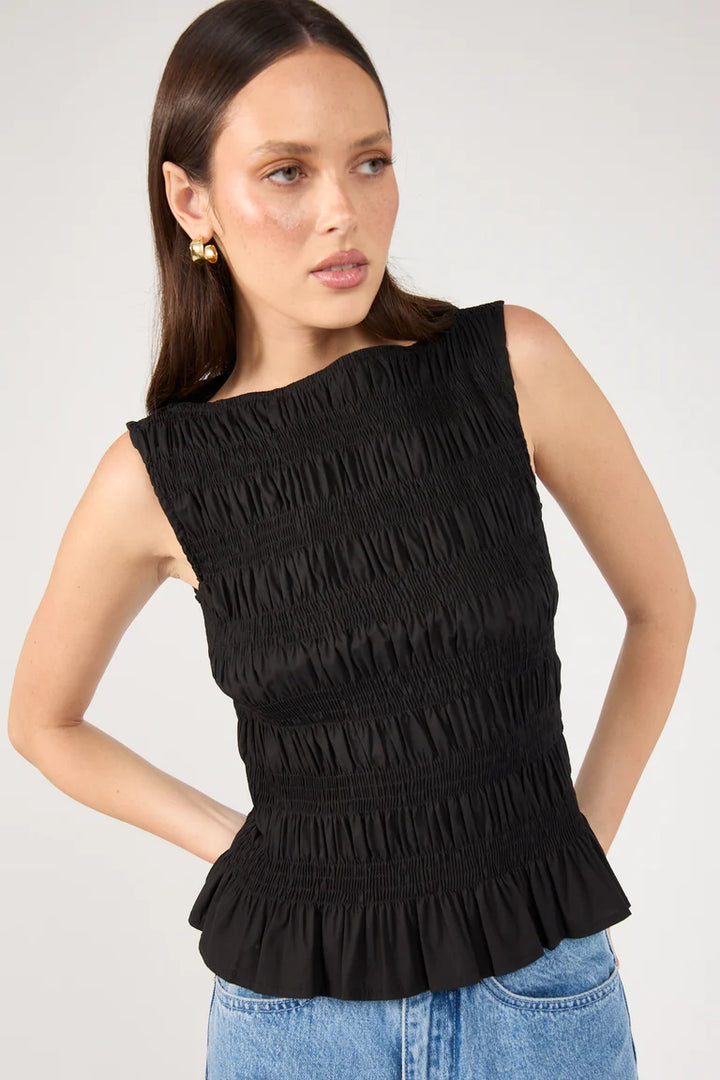 High Neck Top Black