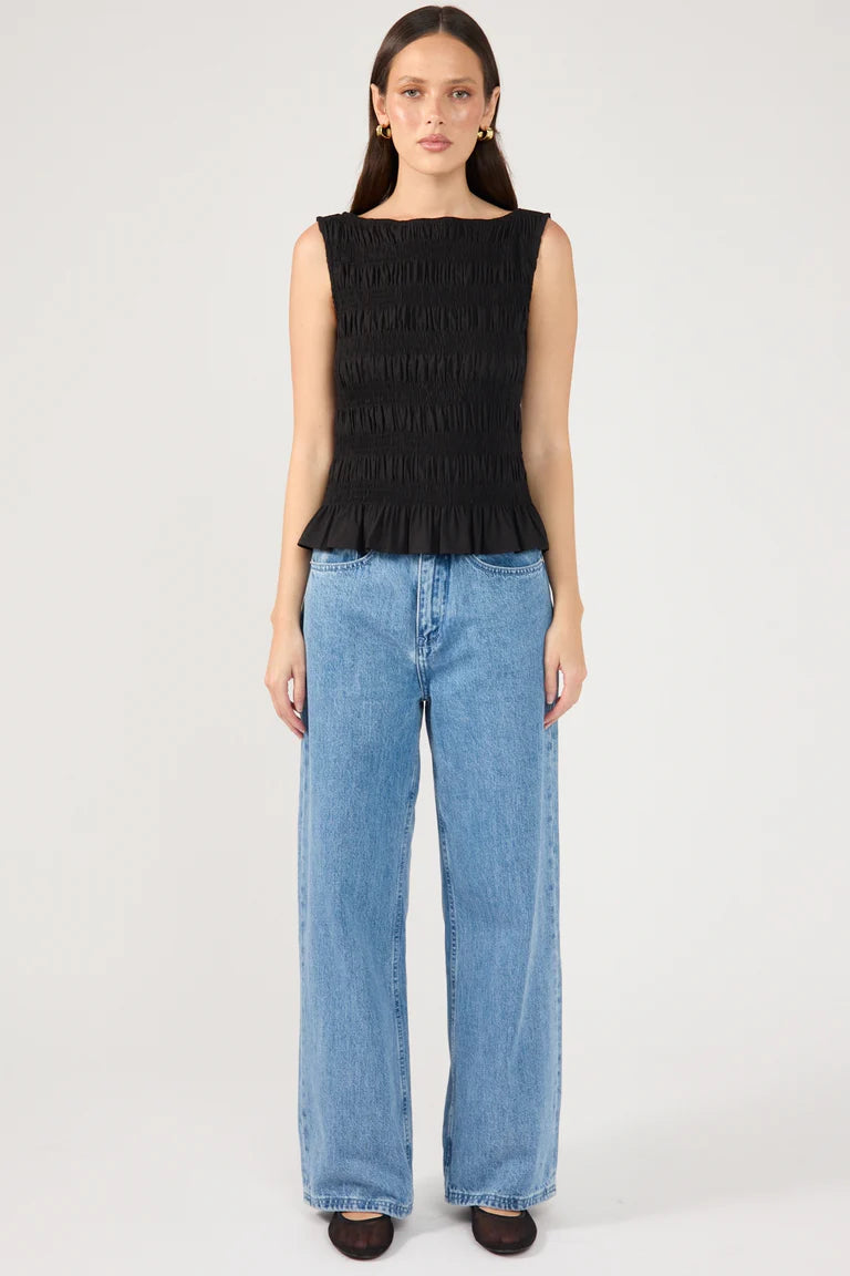 High Neck Top Black