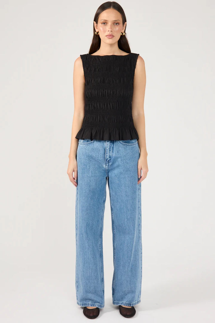 High Neck Top Black