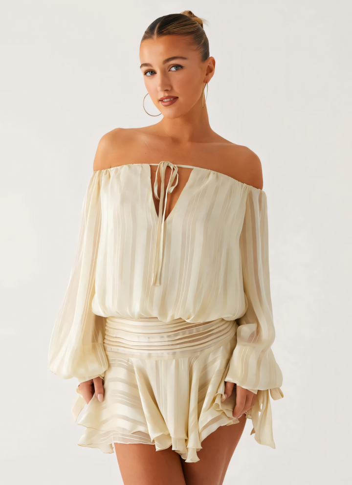 Balloon Sleeve Mini Dress