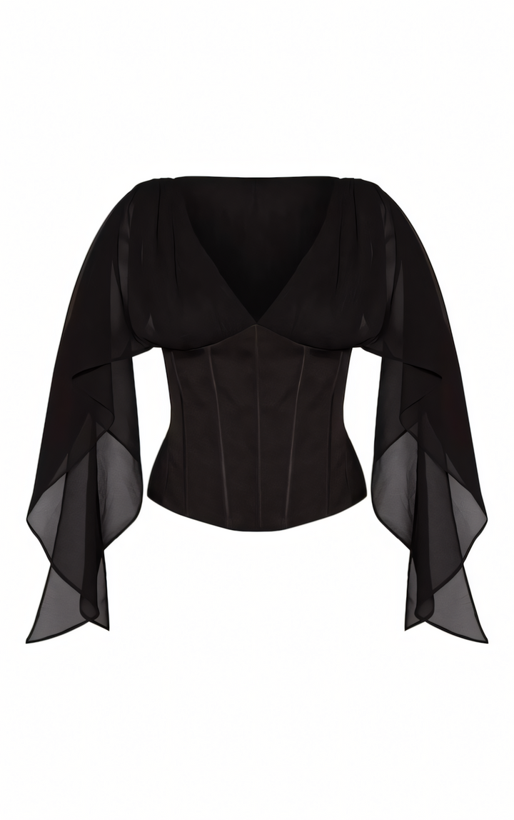 Petite Chiffon Drape Corset