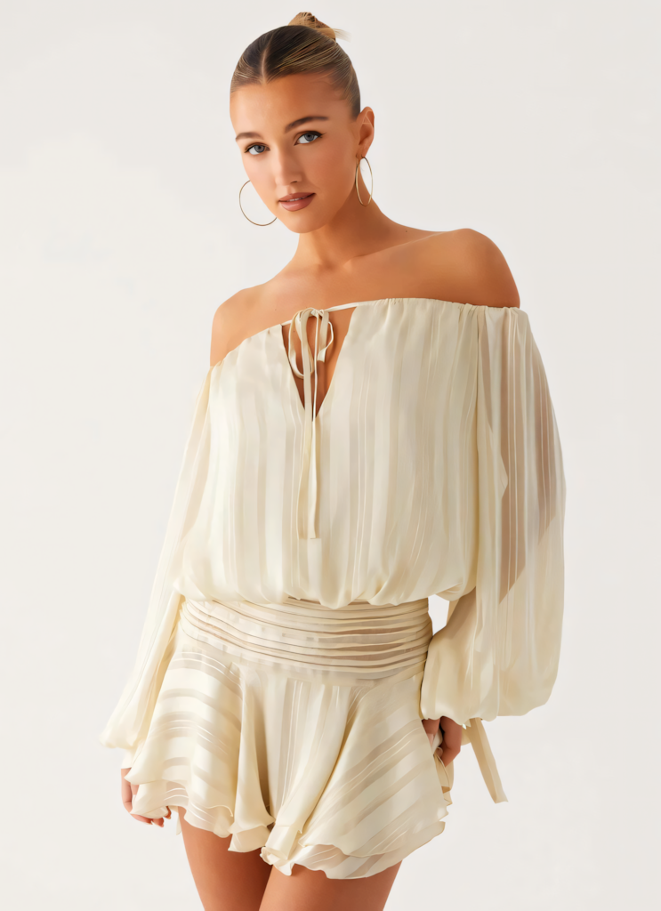 Balloon Sleeve Mini Dress