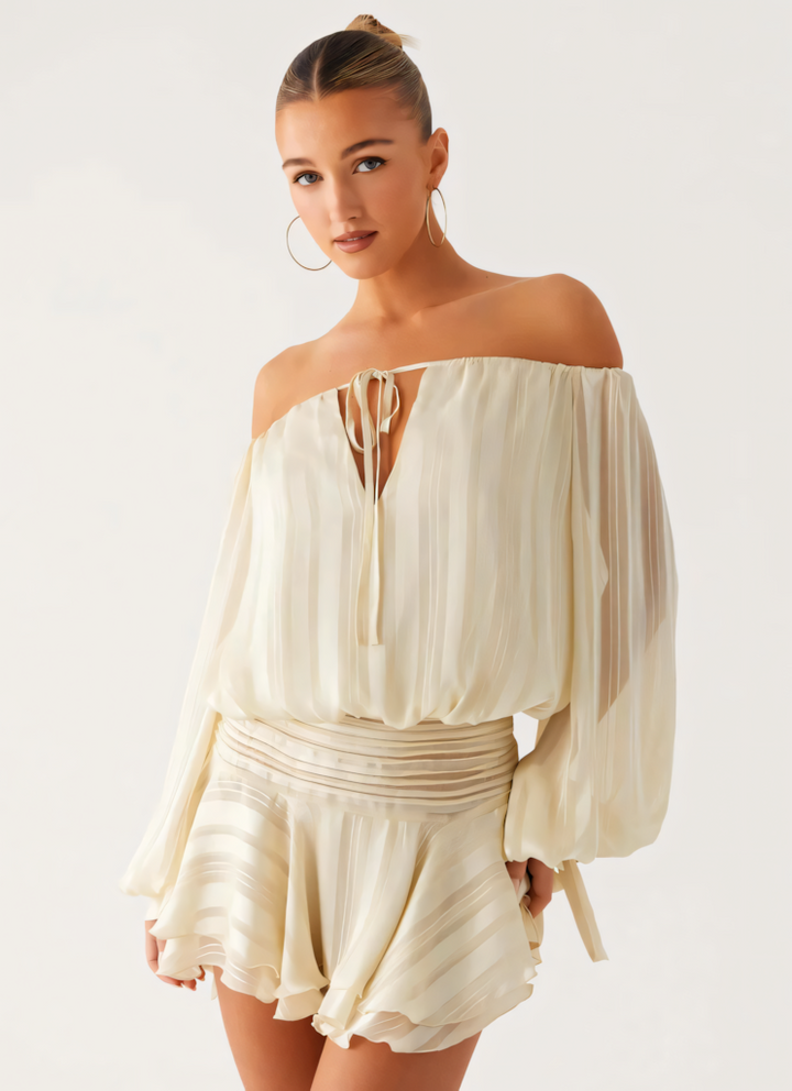 Balloon Sleeve Mini Dress