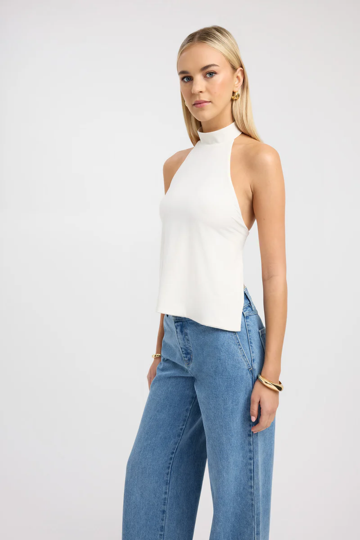 Nova High-Neck Backless Top