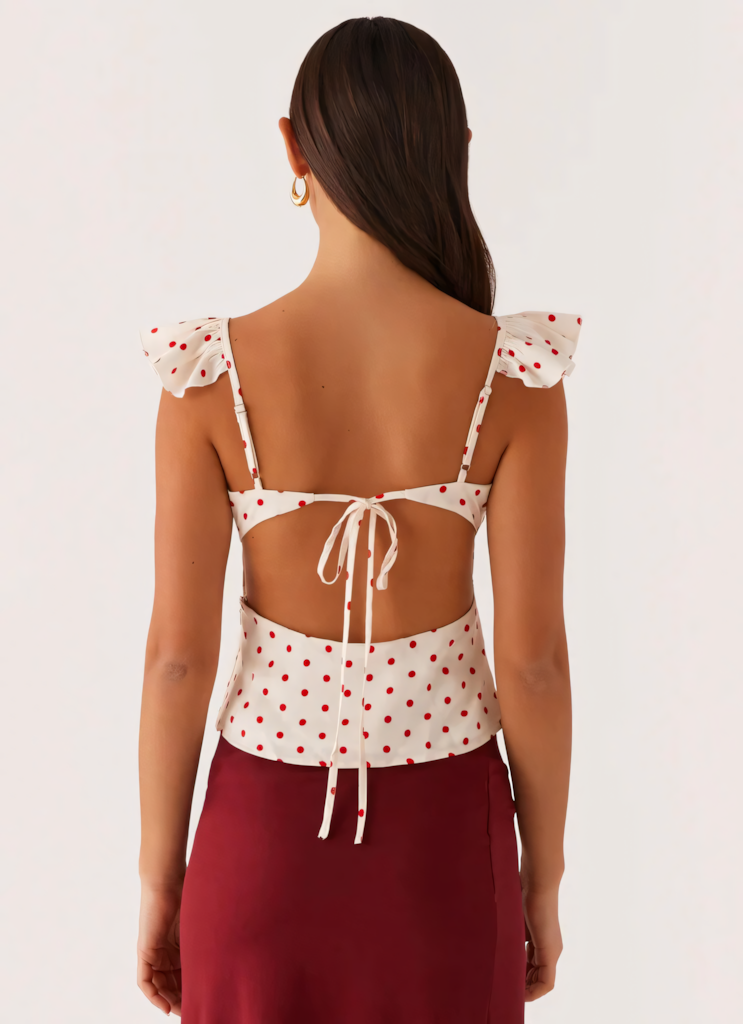 Regan Red Polka Top