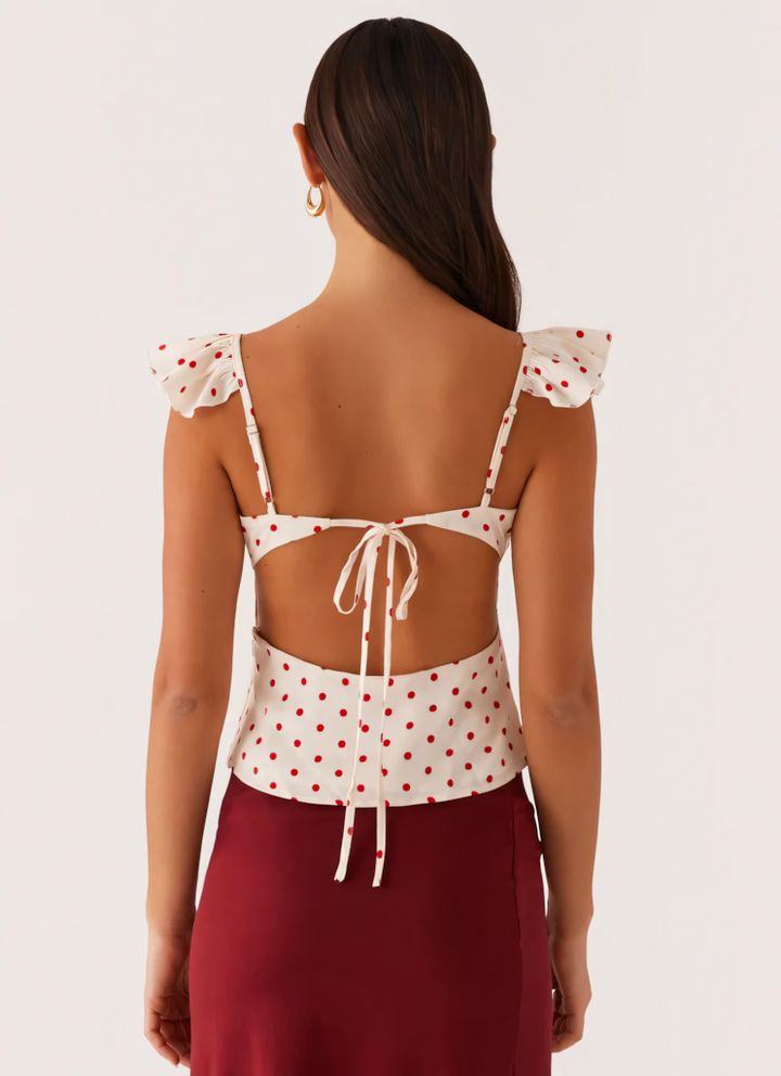 Regan Red Polka Top