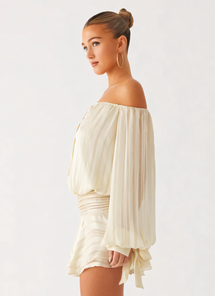 Balloon Sleeve Mini Dress