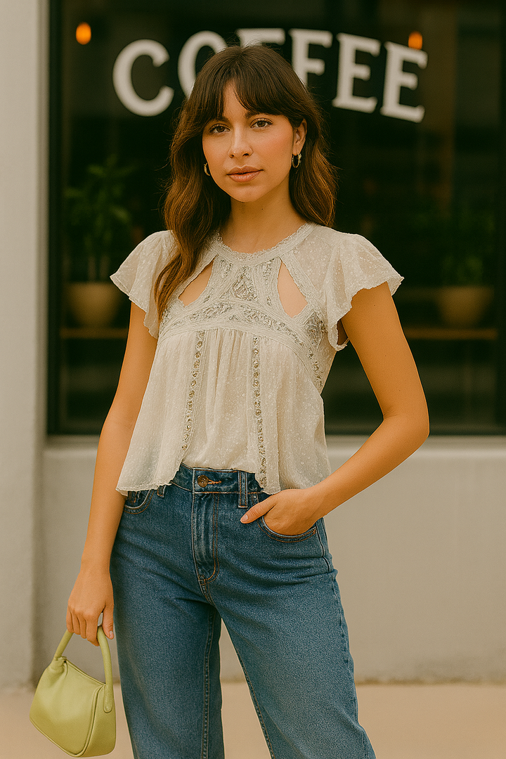 Aurora Lurelle Cut-Out Spark Blouse