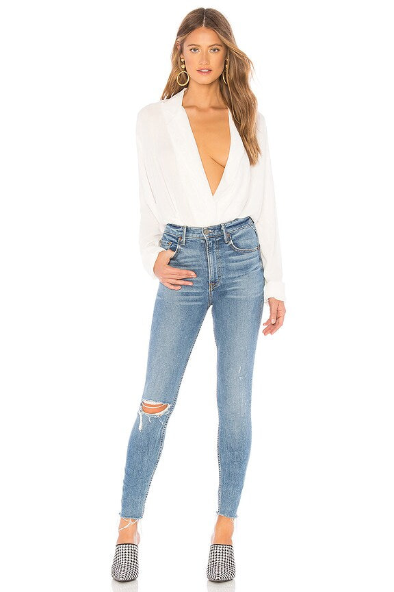 long sleeves wrap top