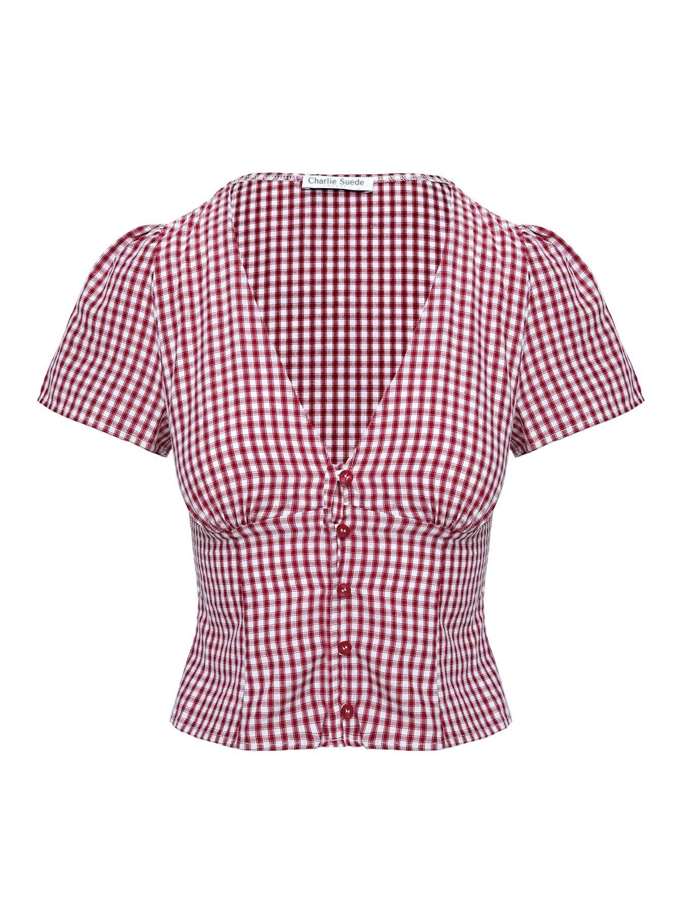 Isolda Top Red Gingham – Charlie Suede