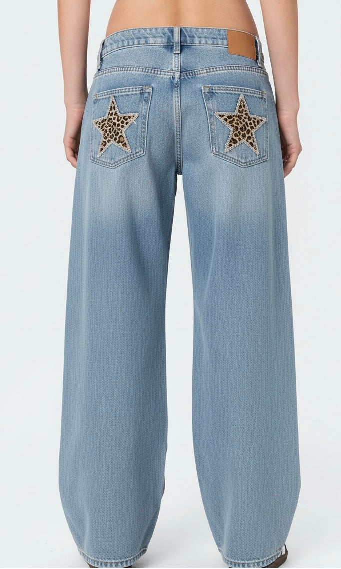 Leopard star jeans
