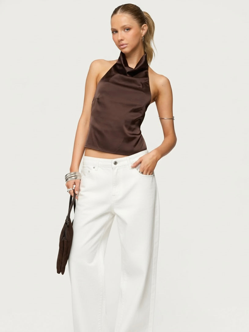 White wide leg jeans