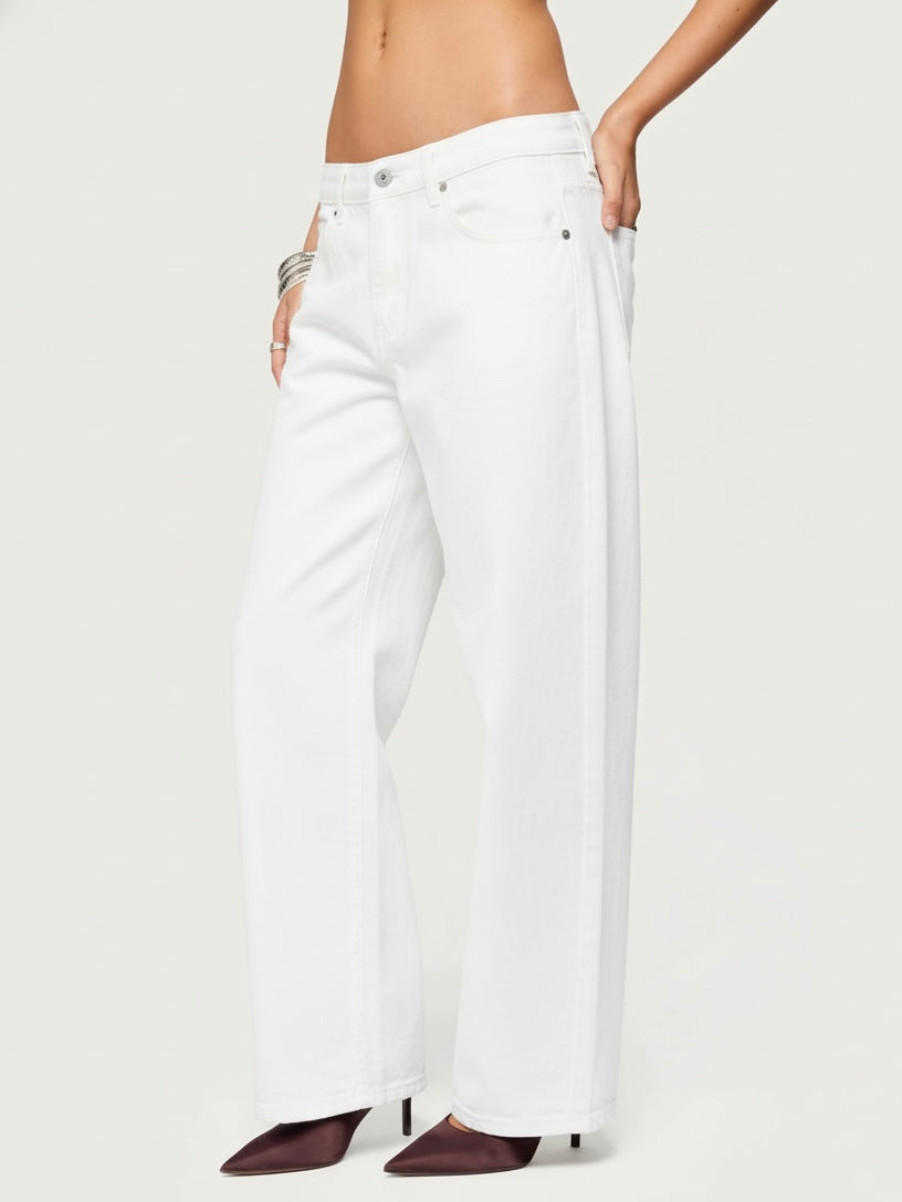 White wide leg jeans