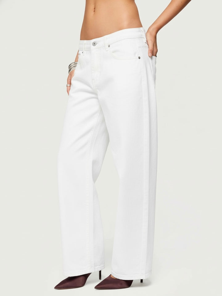 White wide leg jeans