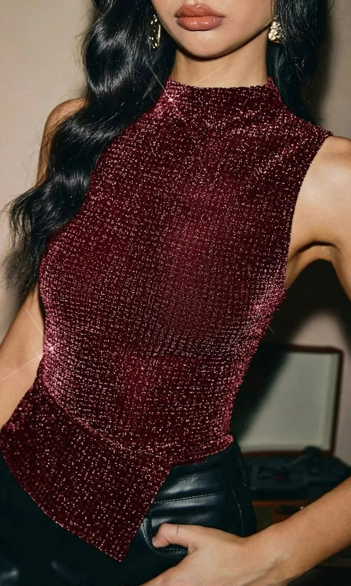 Rhinestone Glitter Top