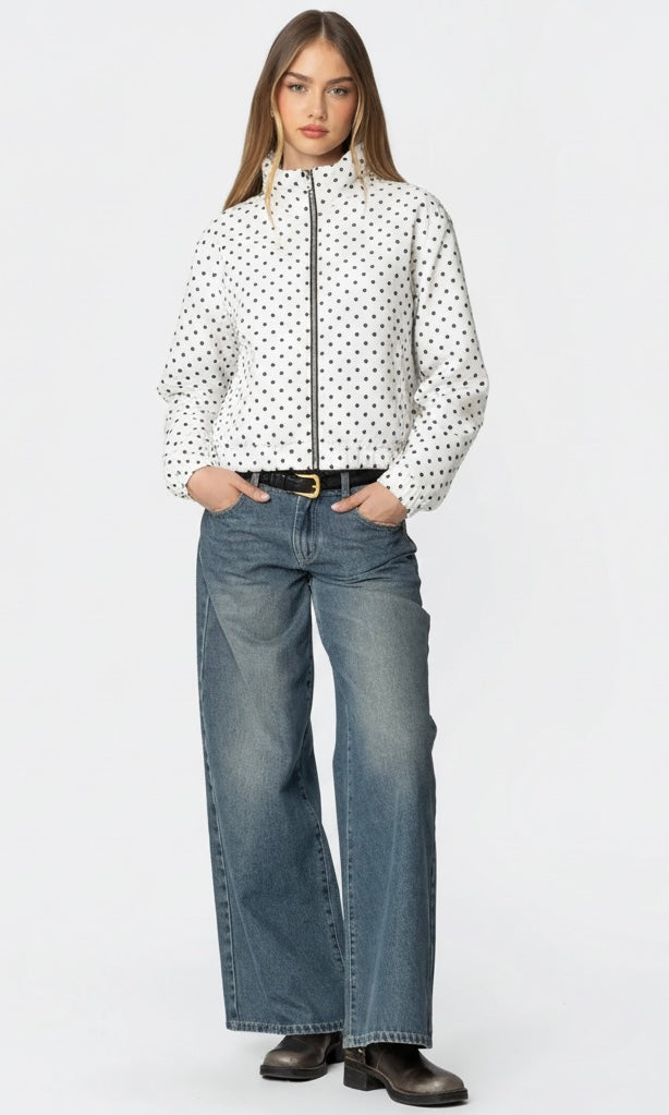 Polkadot White Black Jacket