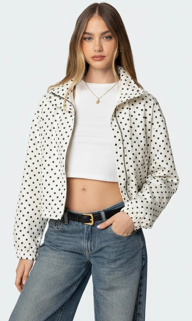 Polkadot White Black Jacket