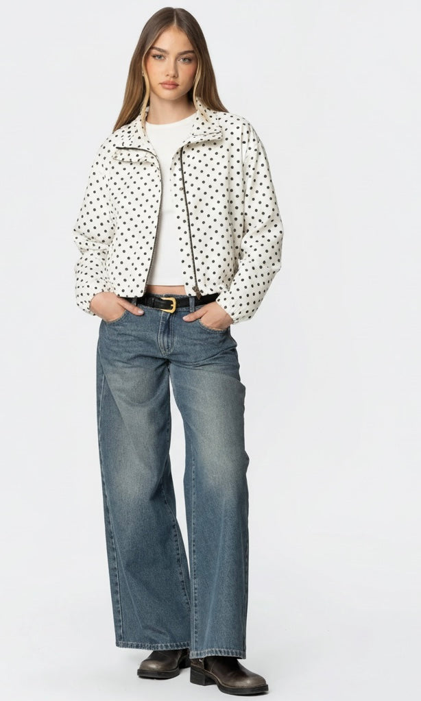 Polkadot White Black Jacket