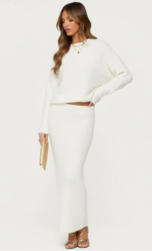 Knit sweater and skirt