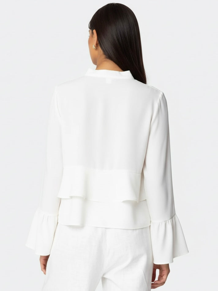 Ruffle White Longsleeve