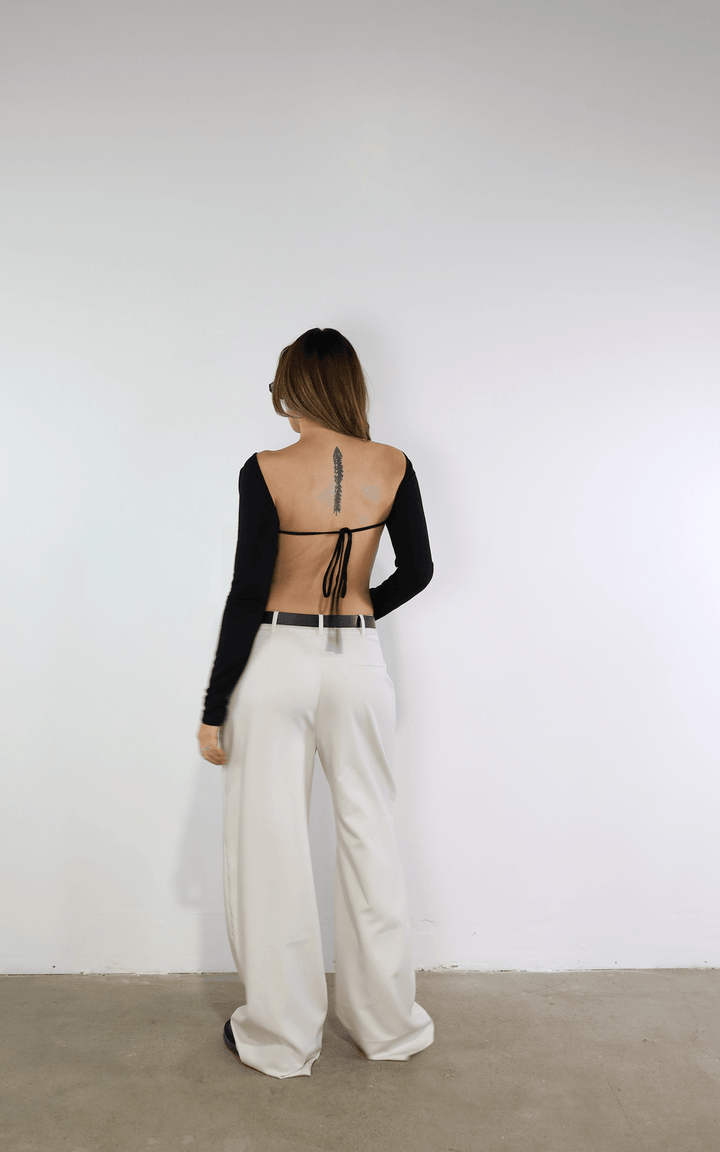 Open Back Long Sleeve Top