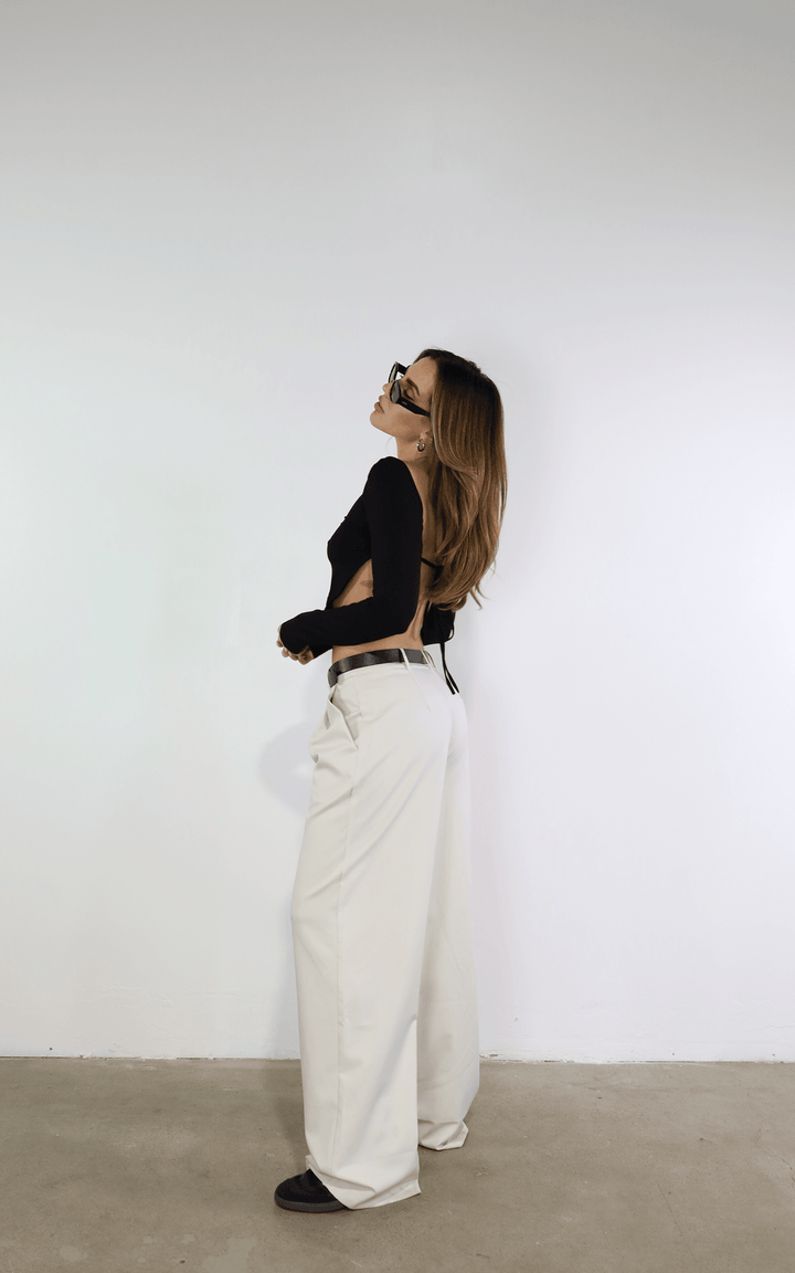 Open Back Long Sleeve Top