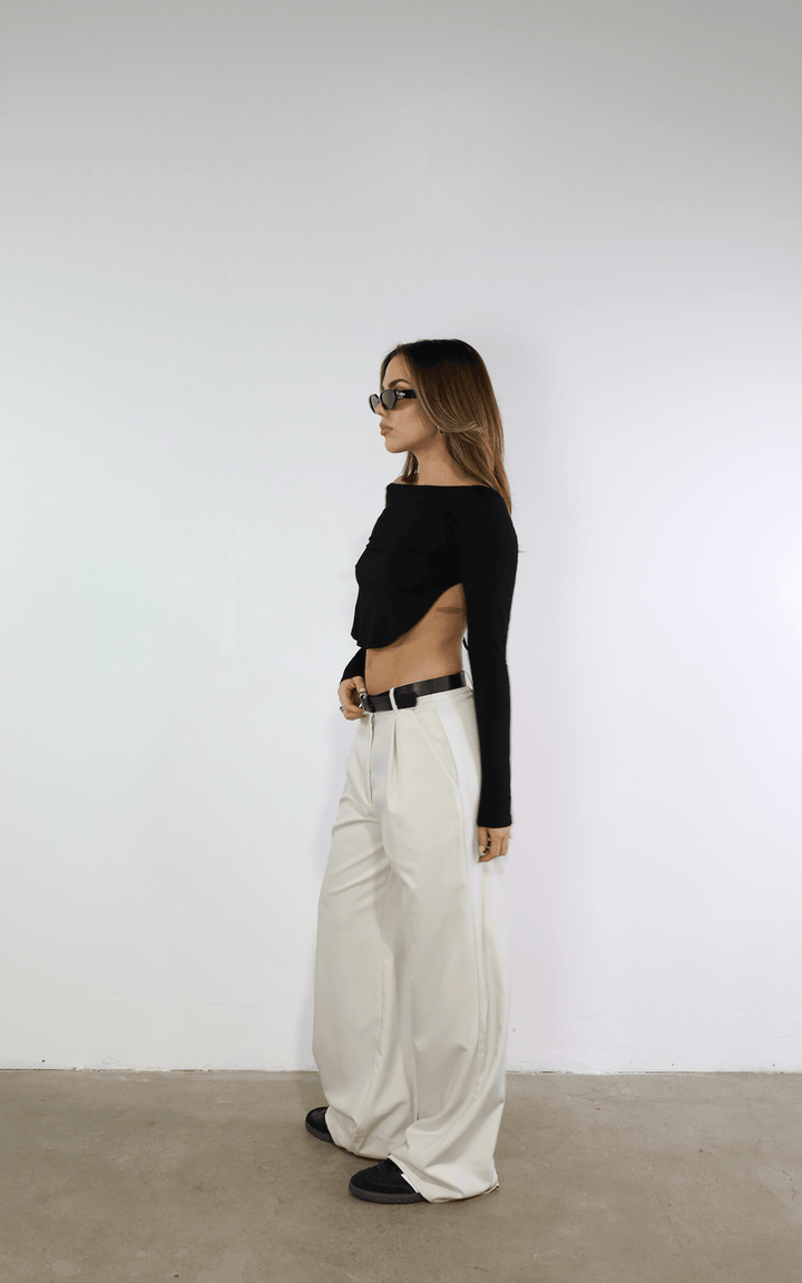 Open Back Long Sleeve Top