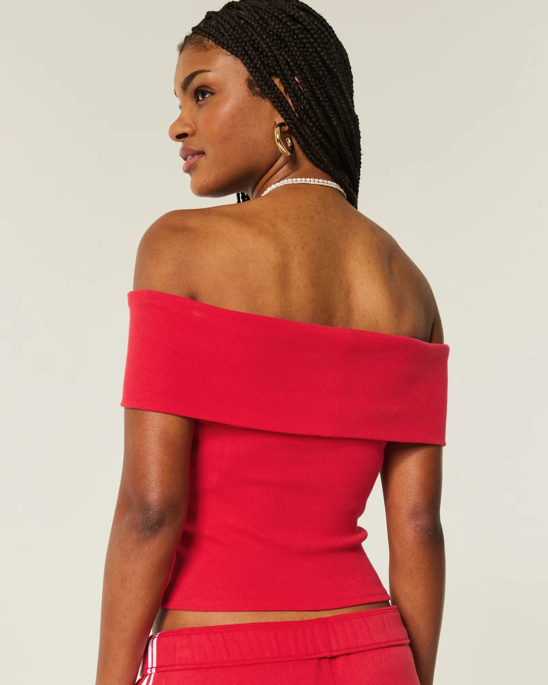 Red off the shoulder top