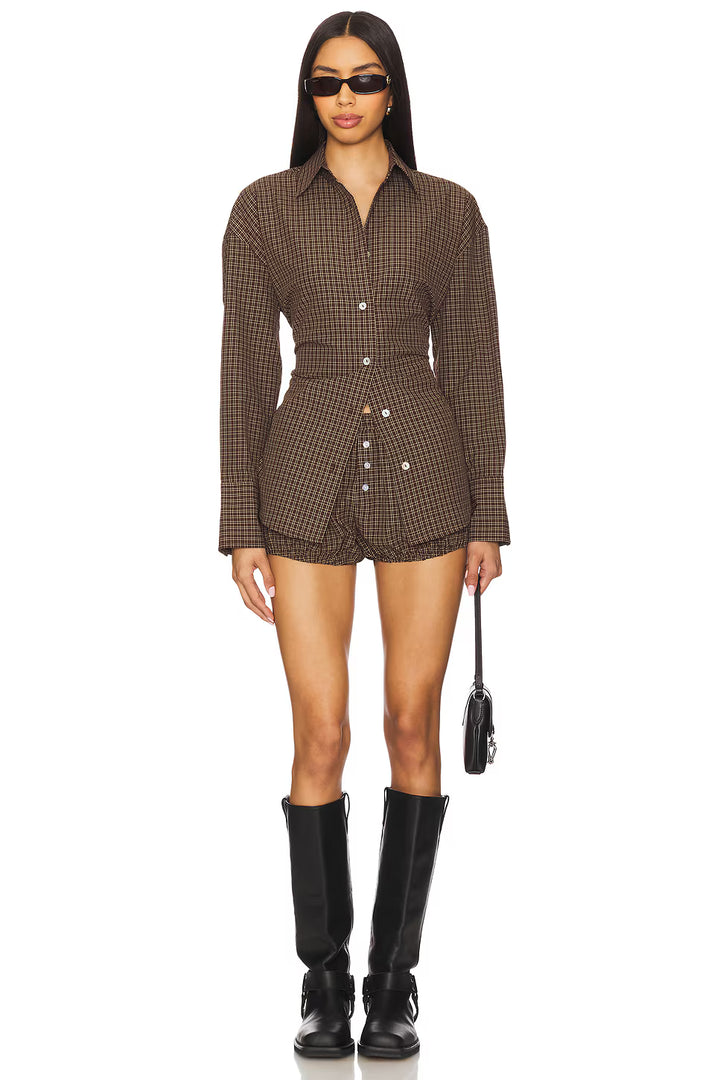 Brown Check Shirt