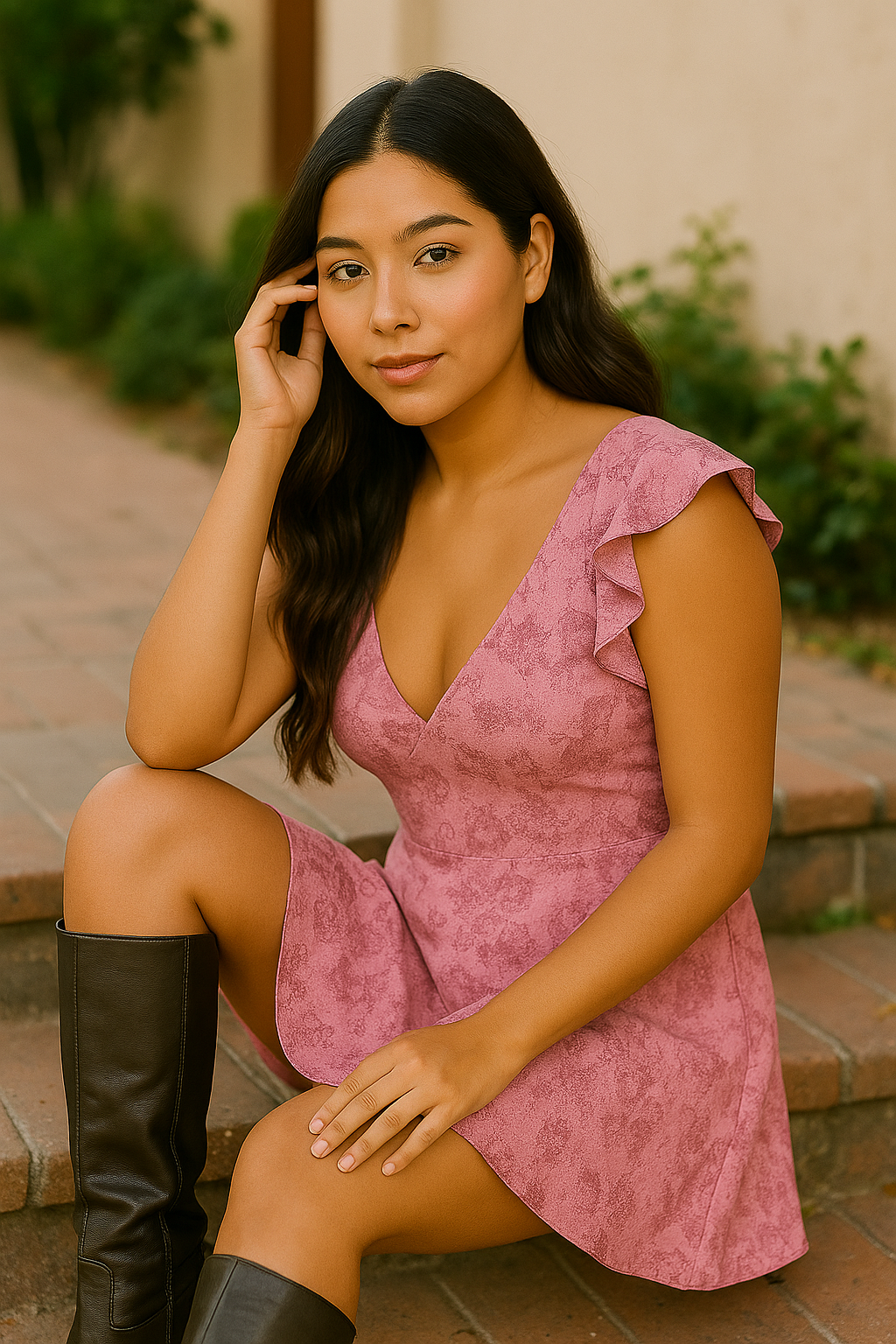 Petal Muse Whisper-Tier Mini Dress